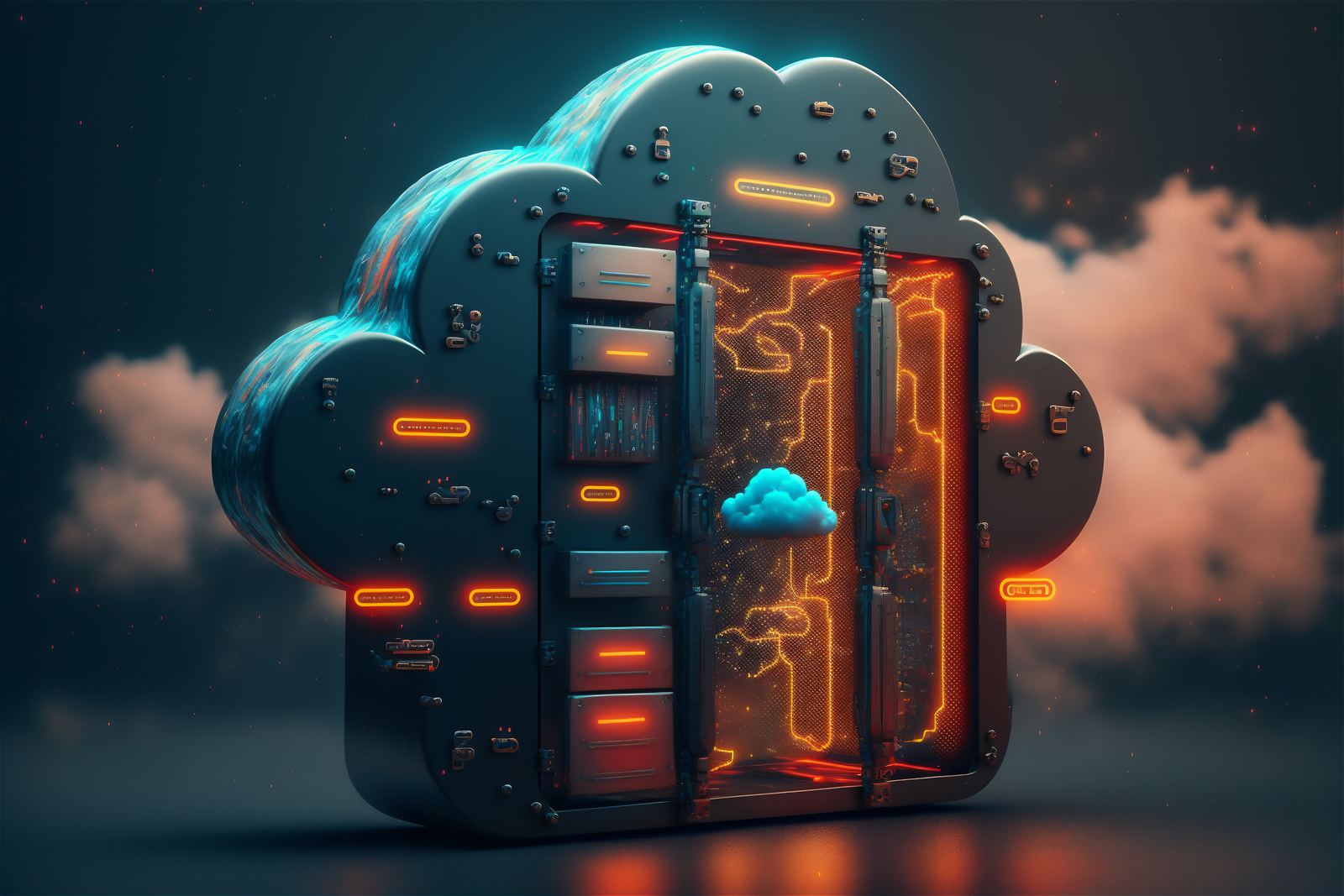 Illustration of cloud computing infrastructure